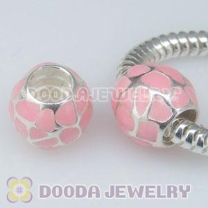 925 Sterling Silver Charm Jewelry Enamel football Beads with Screw