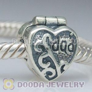 925 Solid Silver father's day charms Jewelry Clip Beads
