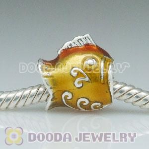 925 Sterling Silver European Style Charm Beads Enamel goldfish