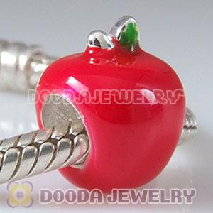 925 Sterling Silver Charm Jewelry Beads Enamel Apple