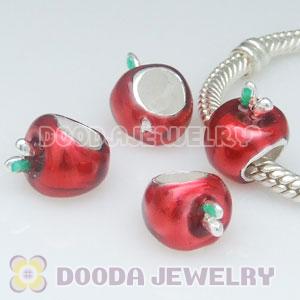 925 Sterling Silver European Style Beads Enamel Apple