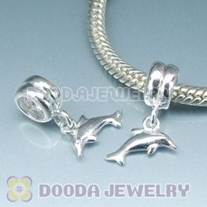 Solid Sterling Silver Jewelry dangle dolphin Charms