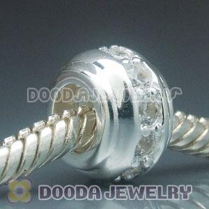 925 Solid Silver Charm Jewelry Beads with Stone