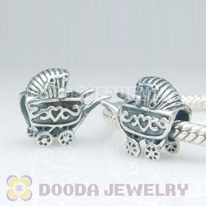 Solid Sterling Silver Charm Jewelry baby carriage Beads and Charms