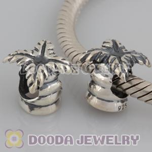 Solid Sterling Silver Charm Jewelry Coconut Tree Beads and Charms