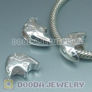 Solid Sterling Silver European Style shark Beads and Charms