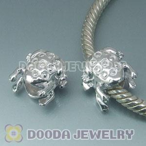 Solid Sterling Silver European Style Frog Beads and Charms
