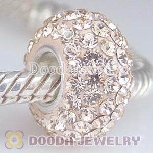 Jewelry silver beads with 90 crystal rhinestones-Austrian crystal Jewelry beads