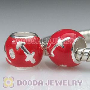 925 Sterling Silver Enamel Sagittarius European Style Beads