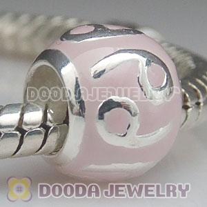 925 Sterling Silver Enamel Cancer Charm Jewelry Beads