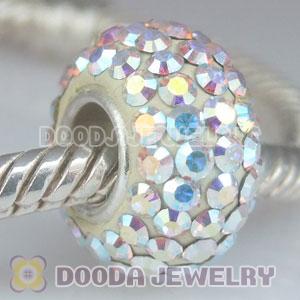Jewelry silver beads with 90 crystal rhinestones-Austrian crystal Jewelry beads