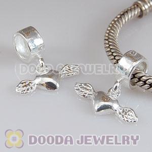 Solid Sterling Silver Jewelry dangle a heart with wings Charms