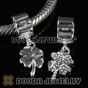 Solid Sterling Silver Dangle Clover Jewelry Charms