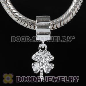 Solid Sterling Silver Dangle Clover Jewelry Charms