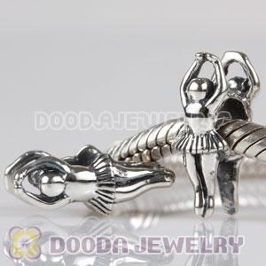 925 Sterling Silver European Style Ballet Beads with Screw Thread