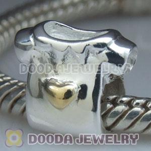 Gold Plated Love Charm Jewelry 925 Silver T-shirt Beads