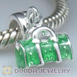 925 Sterling Silver European Charms Dangle enamel Bag