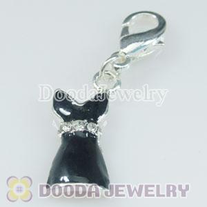 Wholesale Silver Plated Alloy Black Dress Charms