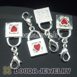 Wholesale Tscharm Jewelry Silver Plated Alloy Lock Charms with Heart