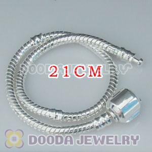 21CM Charm Jewelry silver plated bracelet without stamped Lock