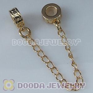 Solid Sterling Silver Charm Jewelry Stopper Beads with Safety Chain