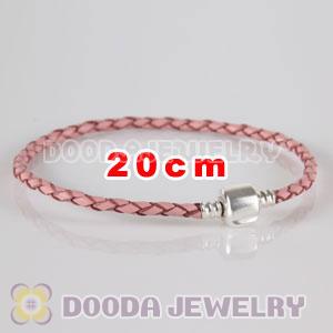 20cm Charm Jewelry Single Pink Leather Bracelet