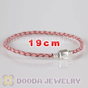 19cm Charm Jewelry Single Pink Leather Bracelet