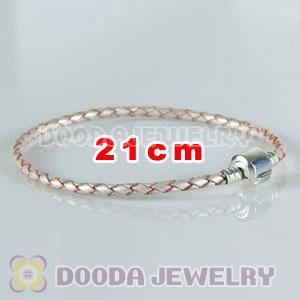 21cm Charm Jewelry Single Champagne Leather Bracelet