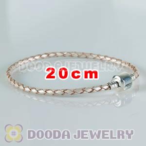 20cm Charm Jewelry Single Champagne Leather Bracelet