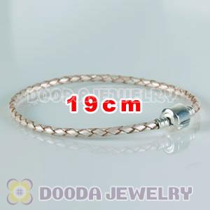 19cm Charm Jewelry Single Champagne Leather Bracelet