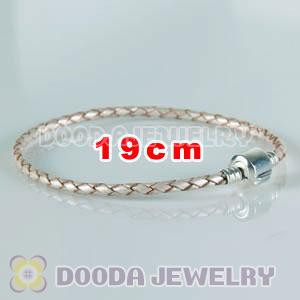19cm Charm Jewelry Single Champagne Leather Bracelet