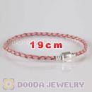 19cm Charm Jewelry Single Pink Leather Bracelet