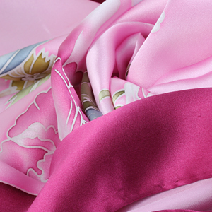 The detailed picture of Elaborately Hand Painted Large Square Silk Scarf 