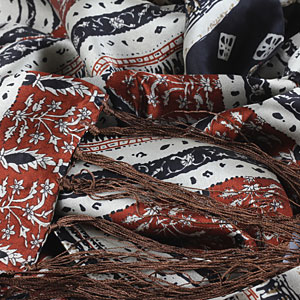 The detailed picture of Long Fringed Silk Scarves Silk Scarf Painting