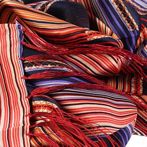 The detailed picture of Long Fringed Silk Scarves Silk Scarf Painting
