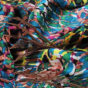 The detailed picture of Long Fringed Silk Scarves Silk Scarf Painting