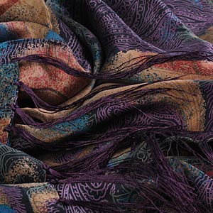 The detailed picture of Long Fringed Silk Scarves Silk Scarf Painting