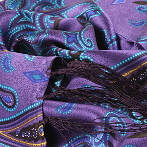 The detailed picture of Long Fringed Silk Scarves Silk Scarf Painting 