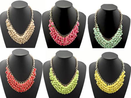 Chunky Multi Layers Bubble Bib Statement Necklace 