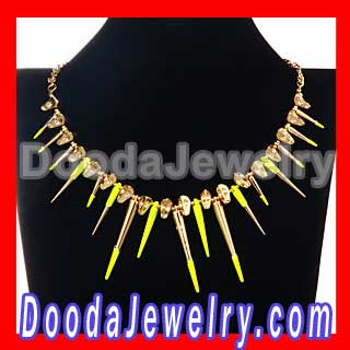 Punk Gothic Choker Collar Necklace with Skull and Spike Beads