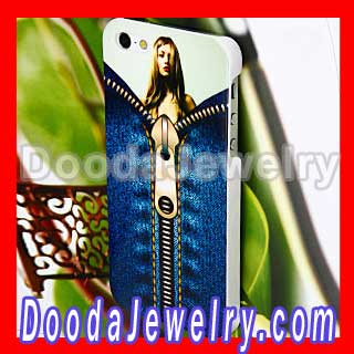 Glossy Sexy Girl Zipper Pattern Protective Hard Case Cover for iPhone 5