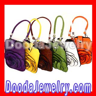 Mix Color Leather Flower Case Bag, Gadget Case Zipper Pouch For iPhone 5