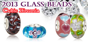 2013 European Glass Beads Inside Cubic Zirconia